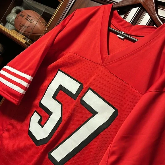 Brand New Custom Made NFL SF 49er LB “Dre” Greenlaw Signed #57 Throwback Jersey!